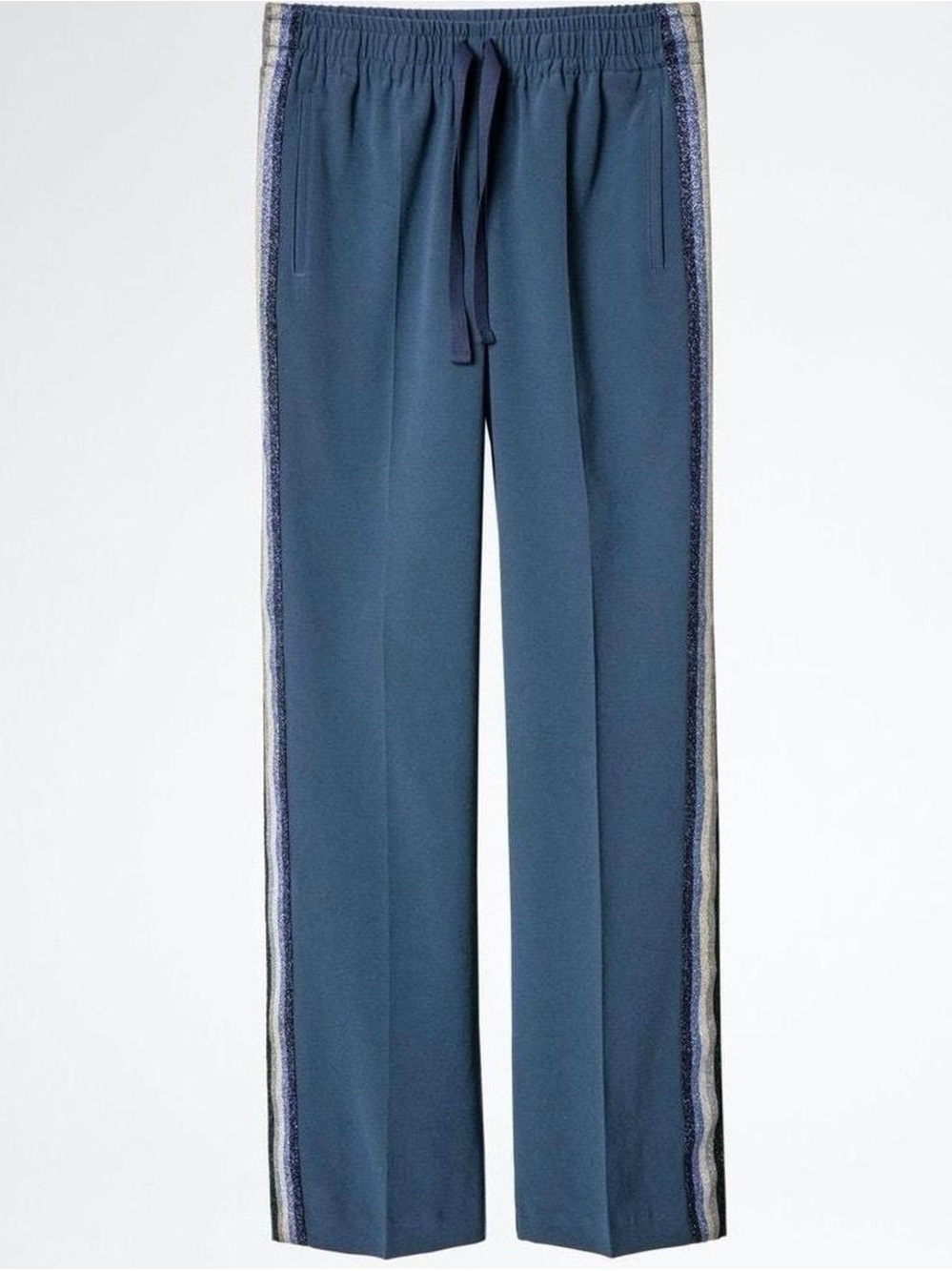 Zadig & Voltaire Blue Knit Joggers with Side Ribbon Detail